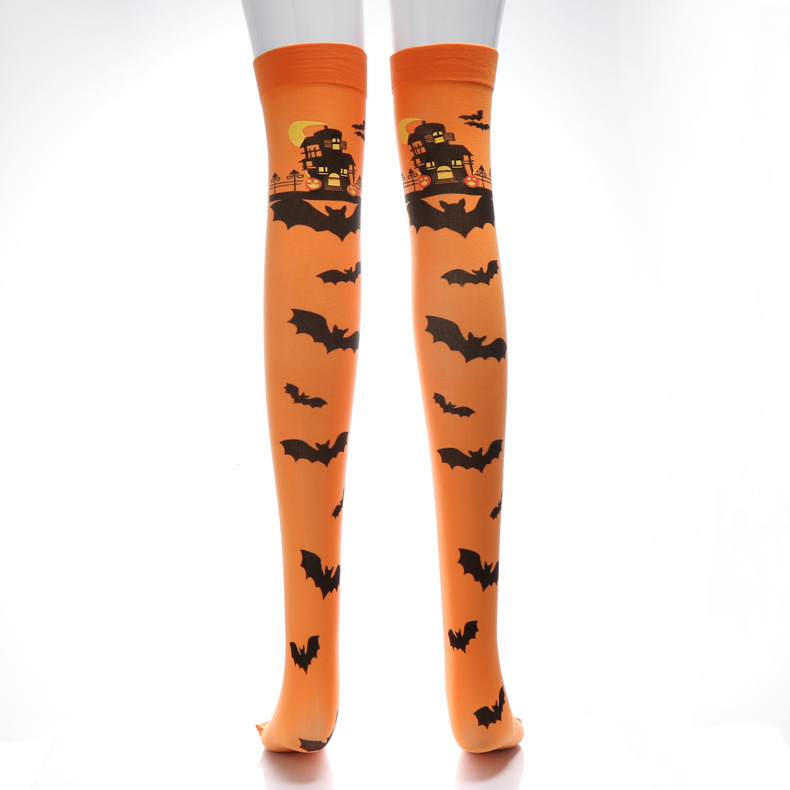 Halloween Masquerade Performances Costumes Festive Socks Bat Pattern Stockings